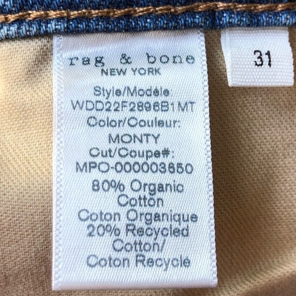 Rag & Bone NWT Nina Straight High Rise Ankle Cigarette Jean Size 31 - Picture 5 of 15